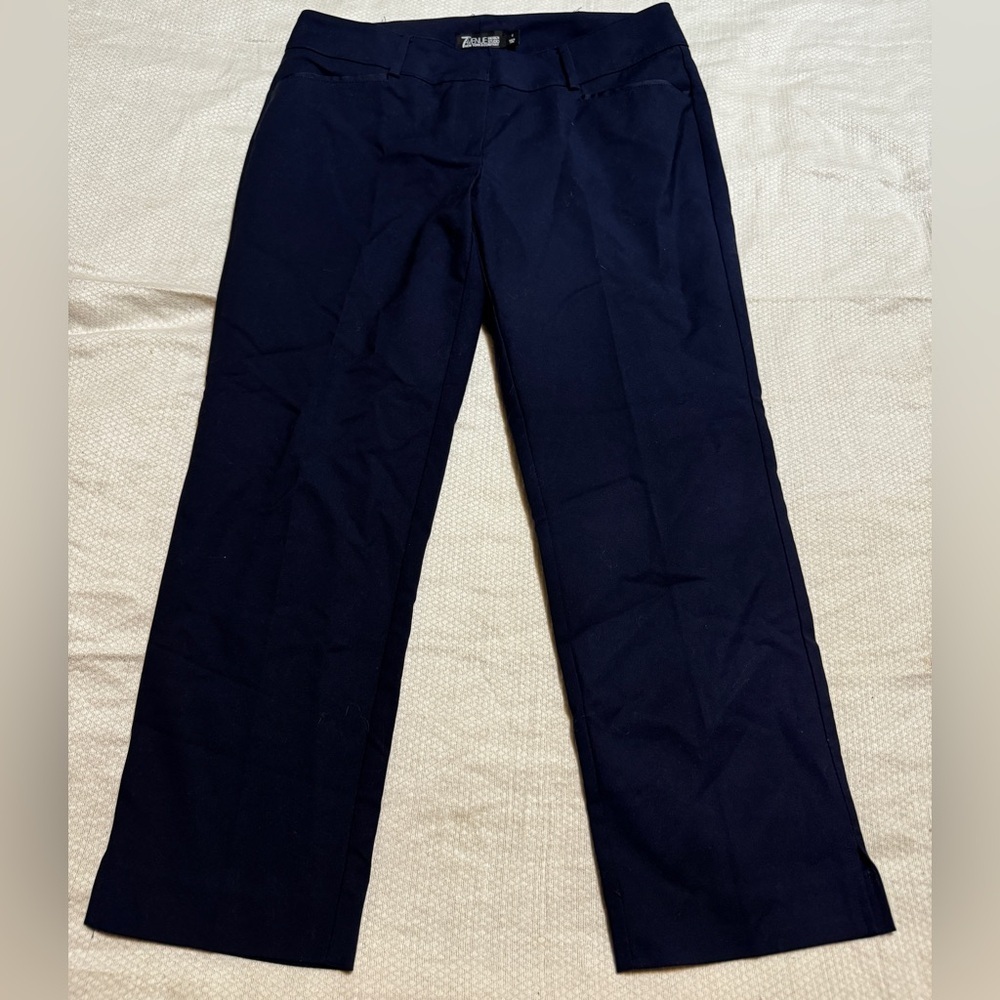 7th Avenue New York & Co Size 4 Navy Blue Formal Women Pant Stylish